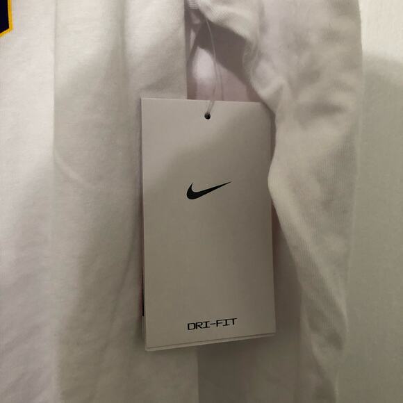 Nike‎ Dri-Fit Men's Tee Shirt Size Large White Graphic Print Long Sleeve NEW - Picture 13 of 15